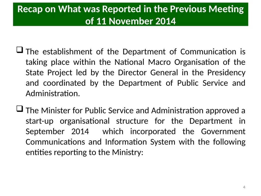 COMMUNICATIONS PORTFOLIO COMMITTEE PRESENTATION 17 - slide 4 of 25