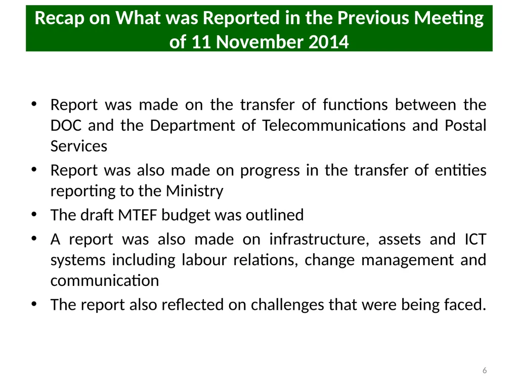 COMMUNICATIONS PORTFOLIO COMMITTEE PRESENTATION 17 - slide 6 of 25