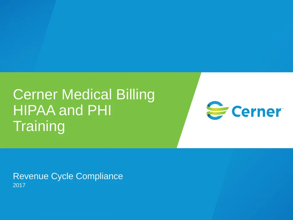 Revenue Cycle Compliance 1303521959_Cerner Medical - slide 1 of 21