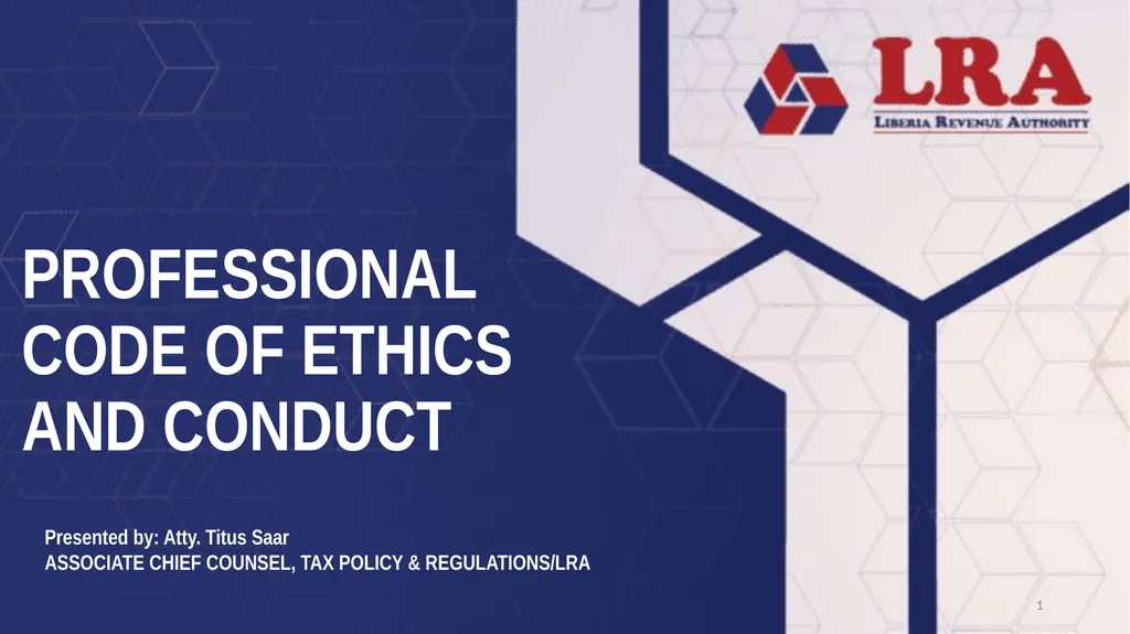PROFESSIONAL CODE OF ETHICS AND CONDUCT 1