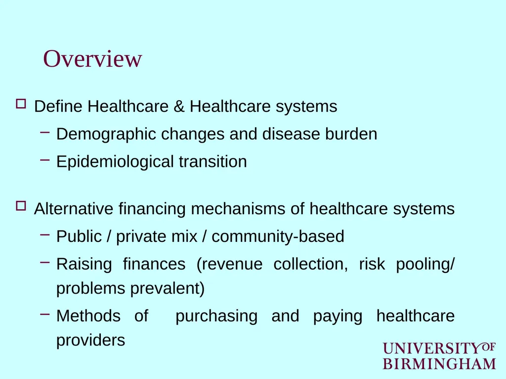 How healthcare is funded internationally Cristina - slide 2 of 30