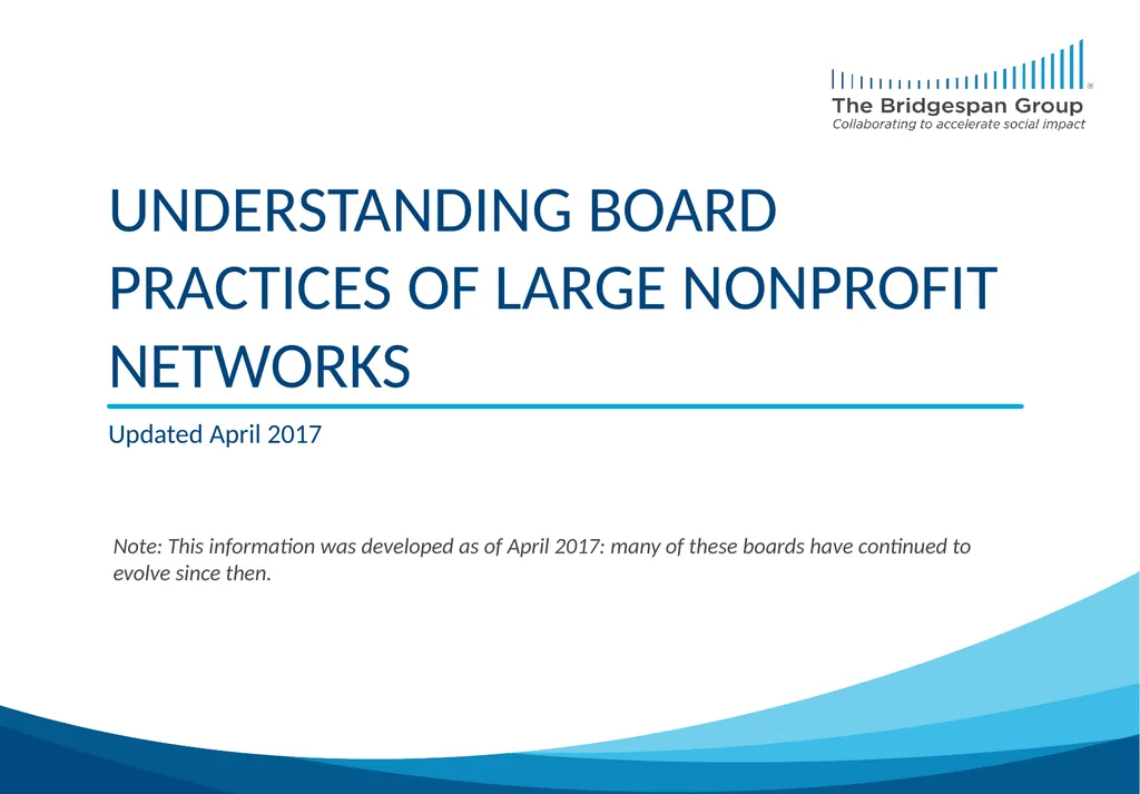 Understanding board practices of large nonprofit
