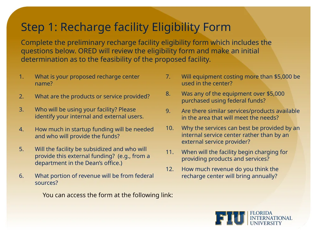 Setting Up a New Recharge Center Step-by-Step - slide 7 of 18