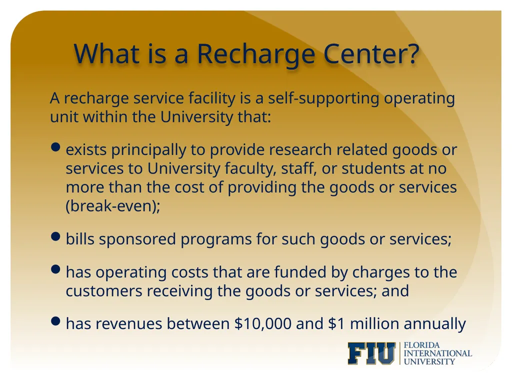 Setting Up a New Recharge Center Step-by-Step - slide 2 of 18