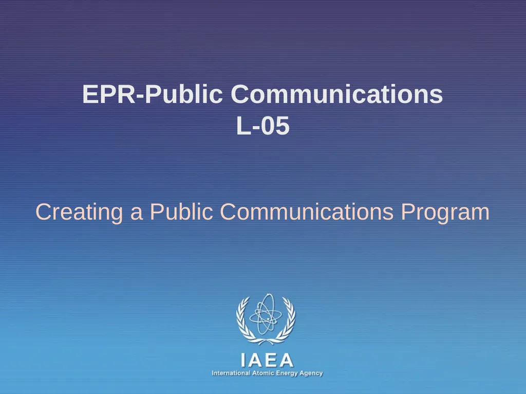 EPR-Public Communications L-05 Creating a Public