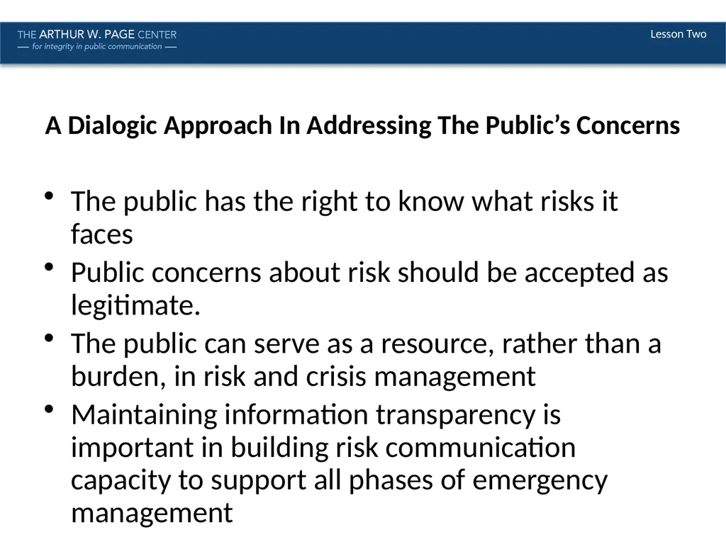 Ethics in Crisis Management Module Nine | Lesson - slide 9 of 9