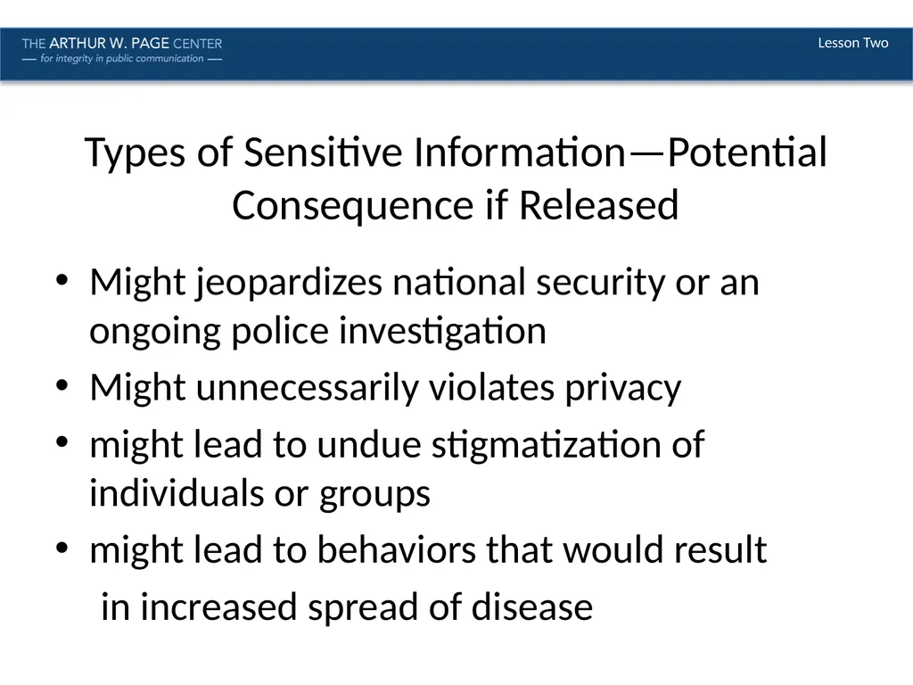 Ethics in Crisis Management Module Nine | Lesson - slide 8 of 9