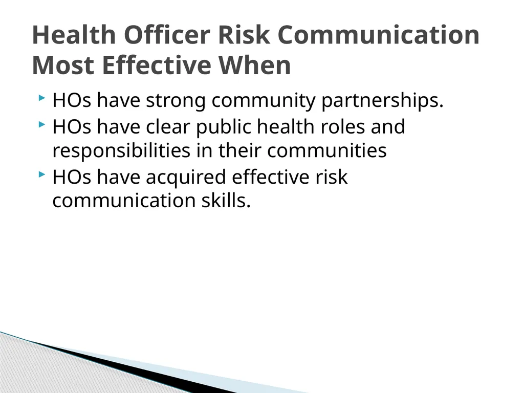 Risk Communication and Message Mapping CLHO - slide 29 of 36