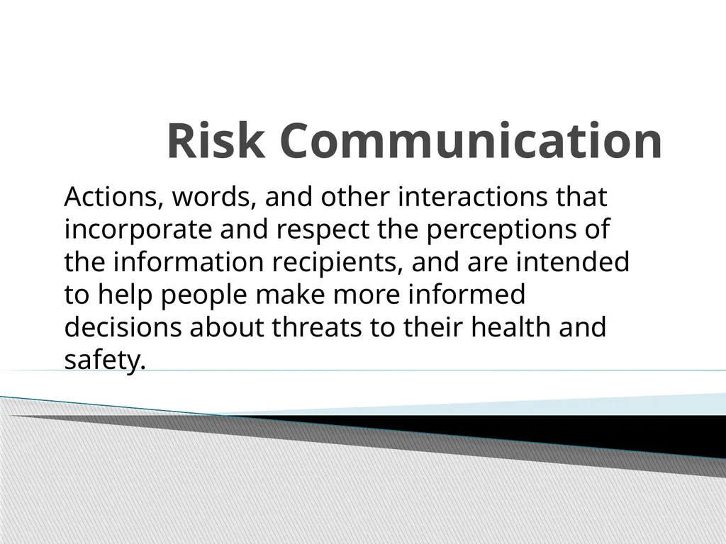 Risk Communication and Message Mapping CLHO - slide 11 of 36