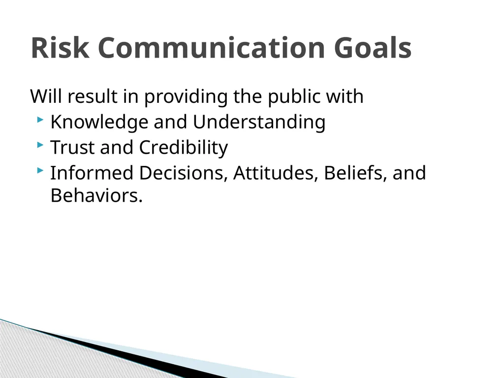 Risk Communication and Message Mapping CLHO - slide 10 of 36