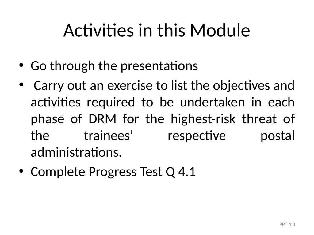 Module 4 The Five Phases of DRM PPT 4.1 Module - slide 3 of 35