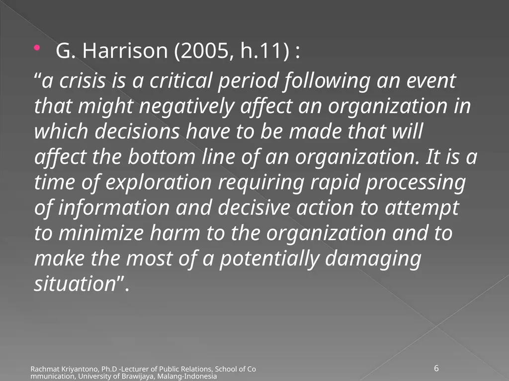 CRISIS (Seri Management Crisis) Rachmat - slide 6 of 17