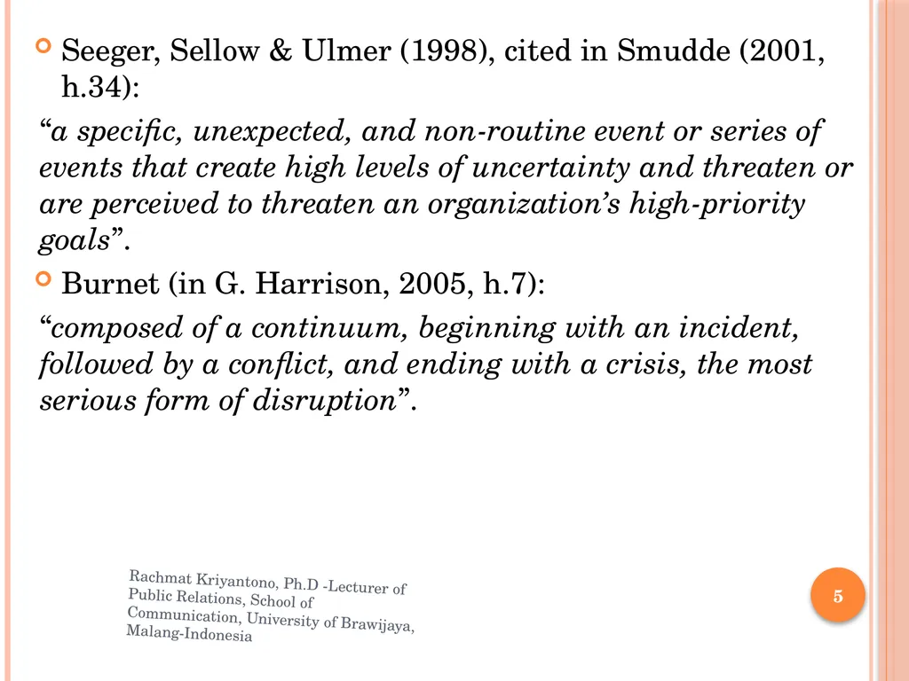 CRISIS (Seri Management Crisis) Rachmat - slide 5 of 17