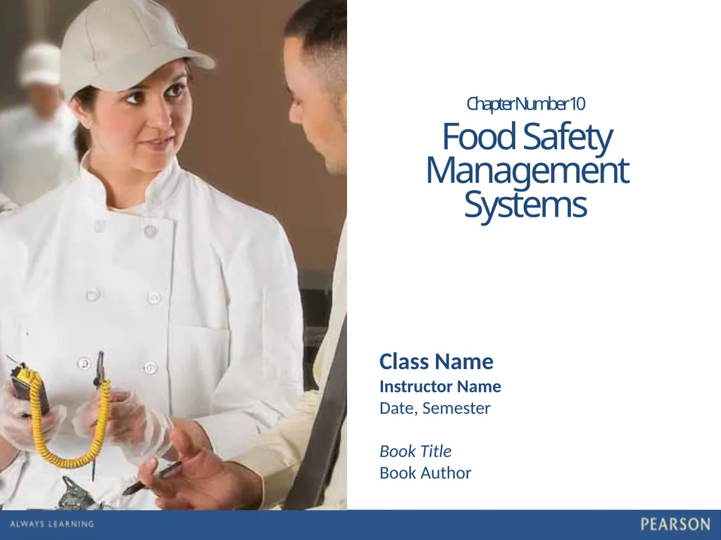 1 Food Safety Management Systems Chapter Number 10 - slide 1 of 22