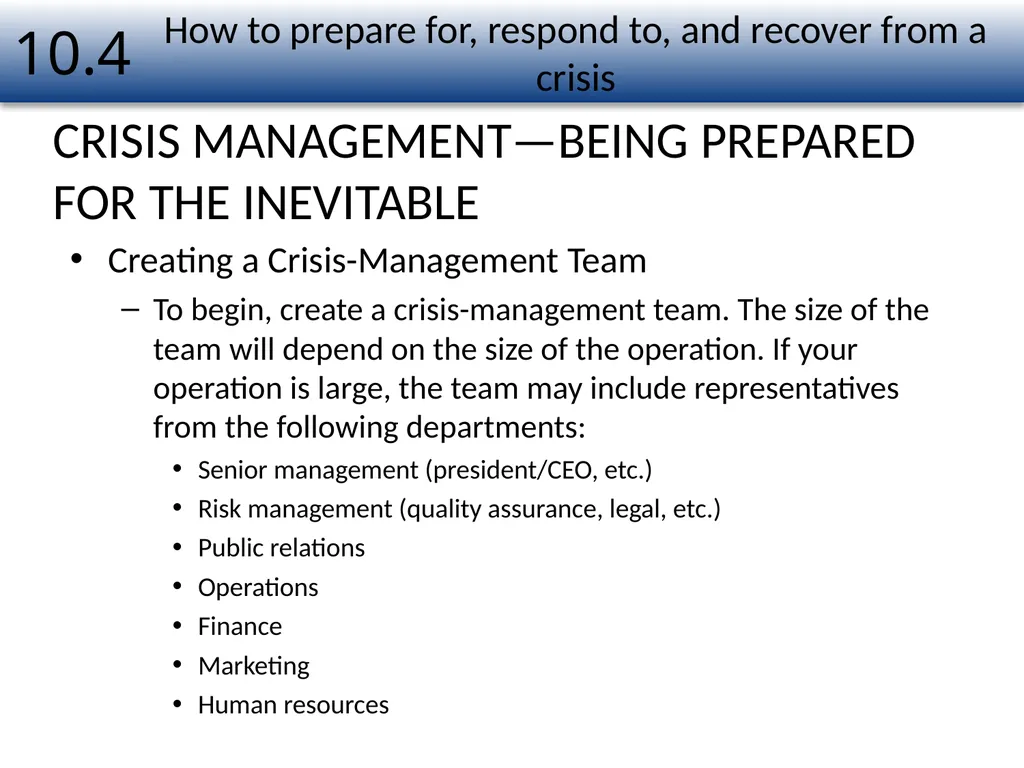 1 Food Safety Management Systems Chapter Number 10 - slide 12 of 22