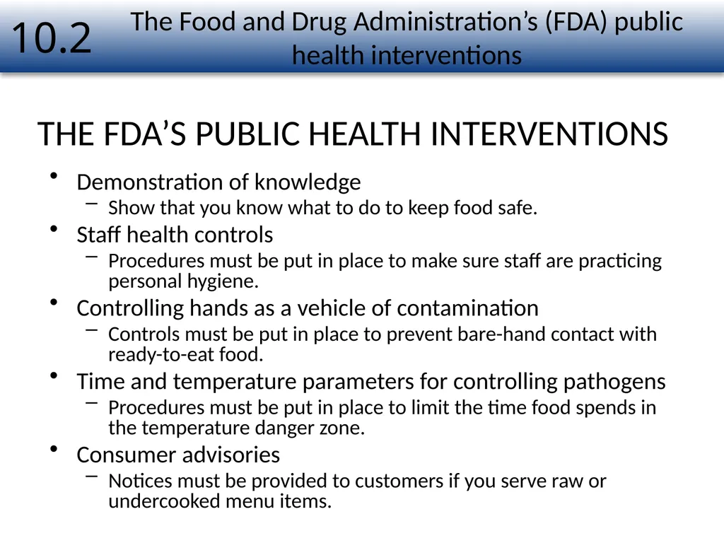 1 Food Safety Management Systems Chapter Number 10 - slide 6 of 22