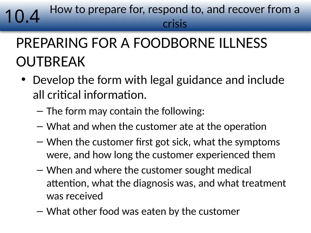 1 Food Safety Management Systems Chapter Number 10 - slide 14 of 22