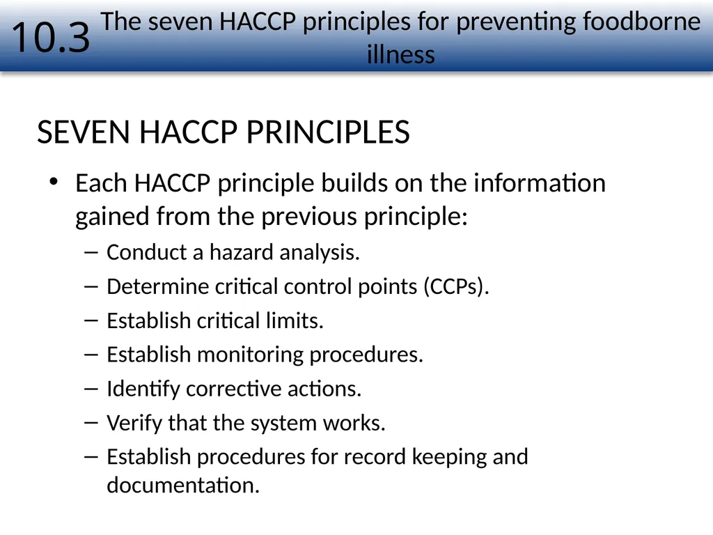 1 Food Safety Management Systems Chapter Number 10 - slide 7 of 22