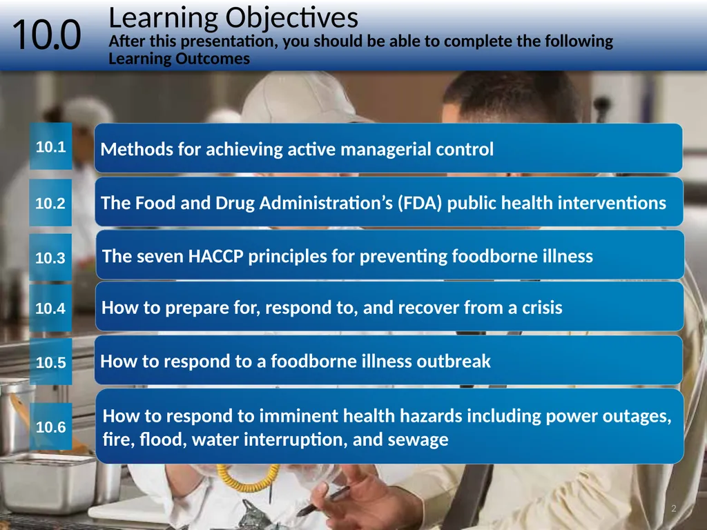 1 Food Safety Management Systems Chapter Number 10 - slide 2 of 22