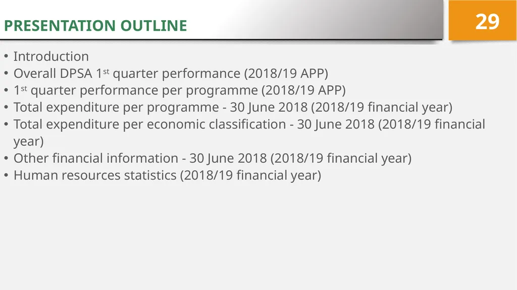 4TH QUARTER PERFORMANCE REPORT ON THE 2017/18 - slide 29 of 59