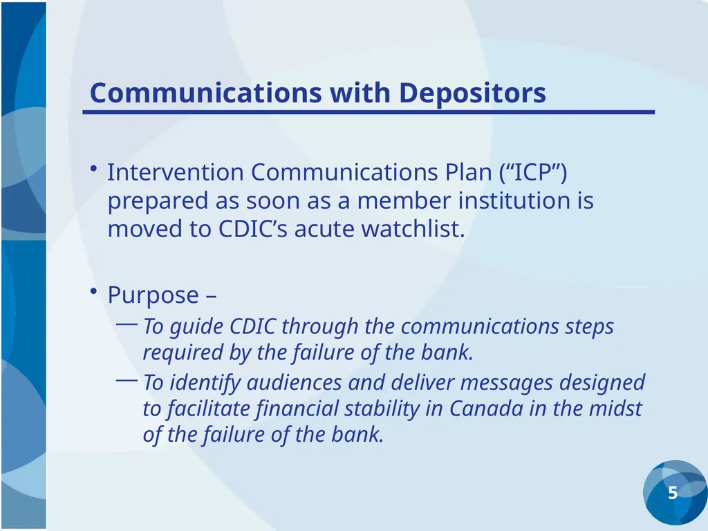 Reimbursement to Depositors Communication with - slide 5 of 10