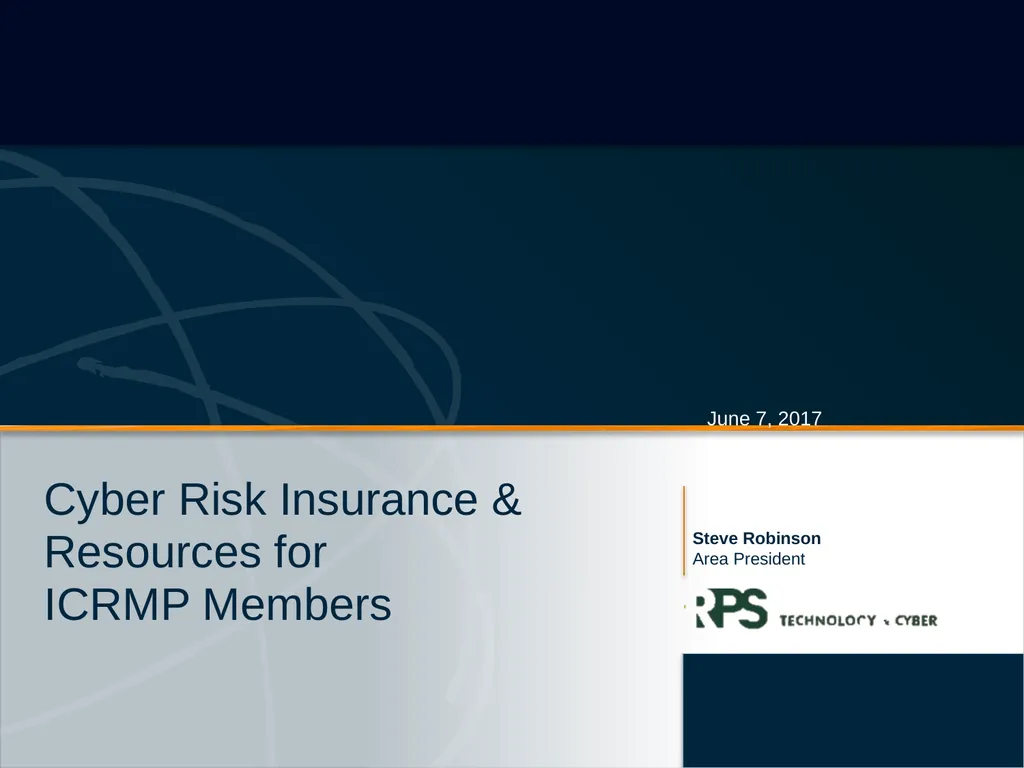 Cyber Risk Insurance & Resources for ICRMP Members - slide 1 of 22