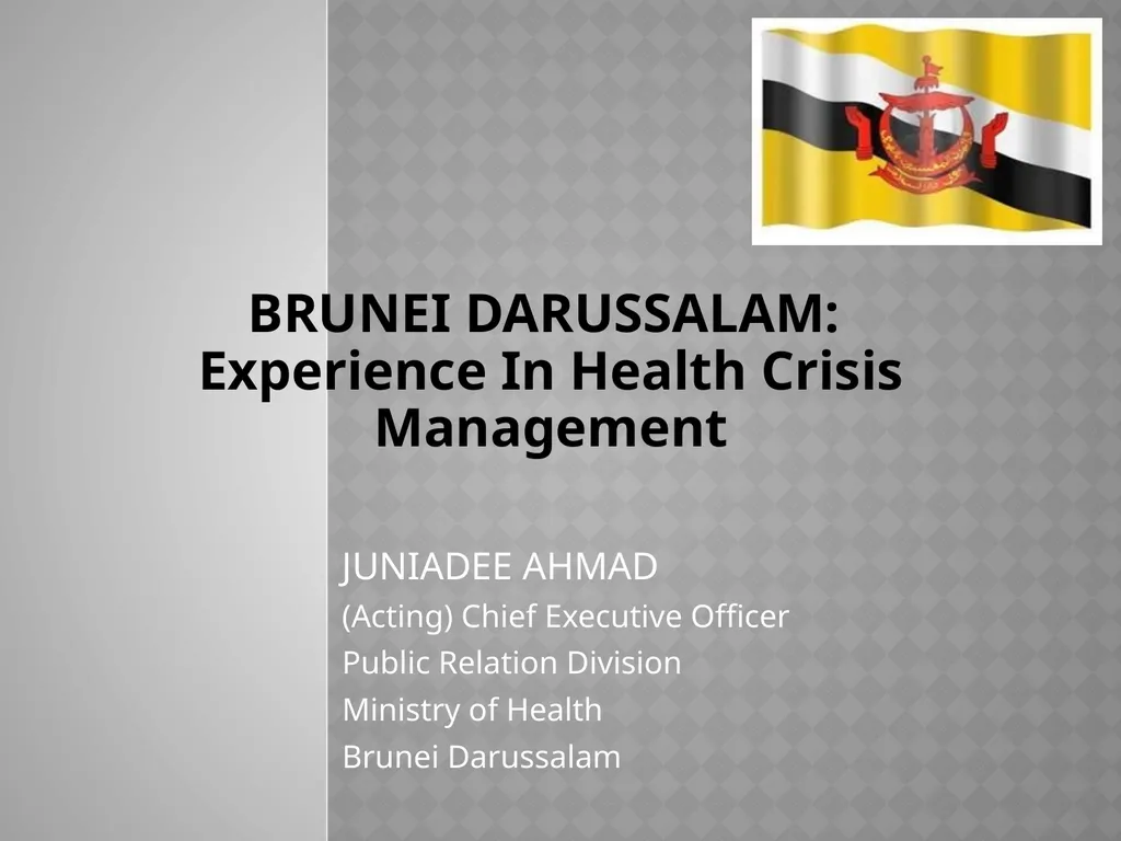 Brunei Darussalam: Experience In Health Crisis - slide 1 of 17