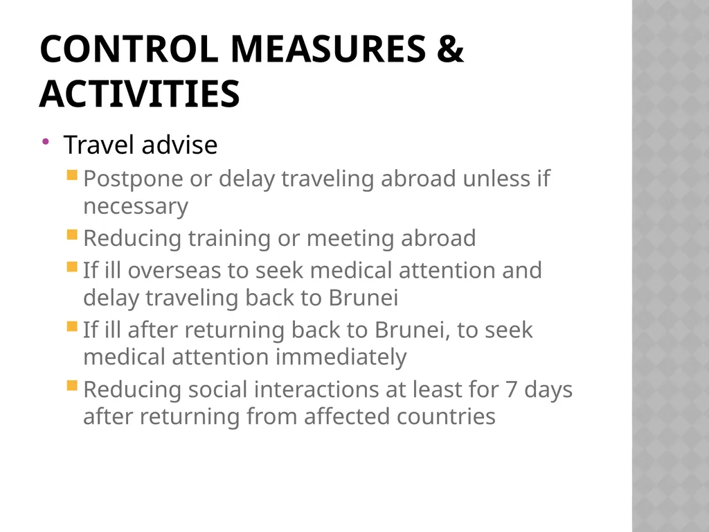 Brunei Darussalam: Experience In Health Crisis - slide 9 of 17