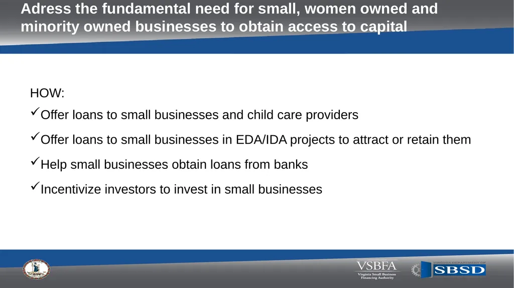 Minority Business Commission JLARC Report - - slide 2 of 20