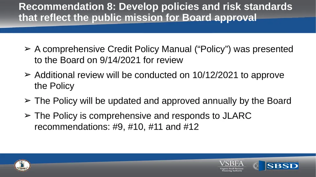Minority Business Commission JLARC Report - - slide 8 of 20