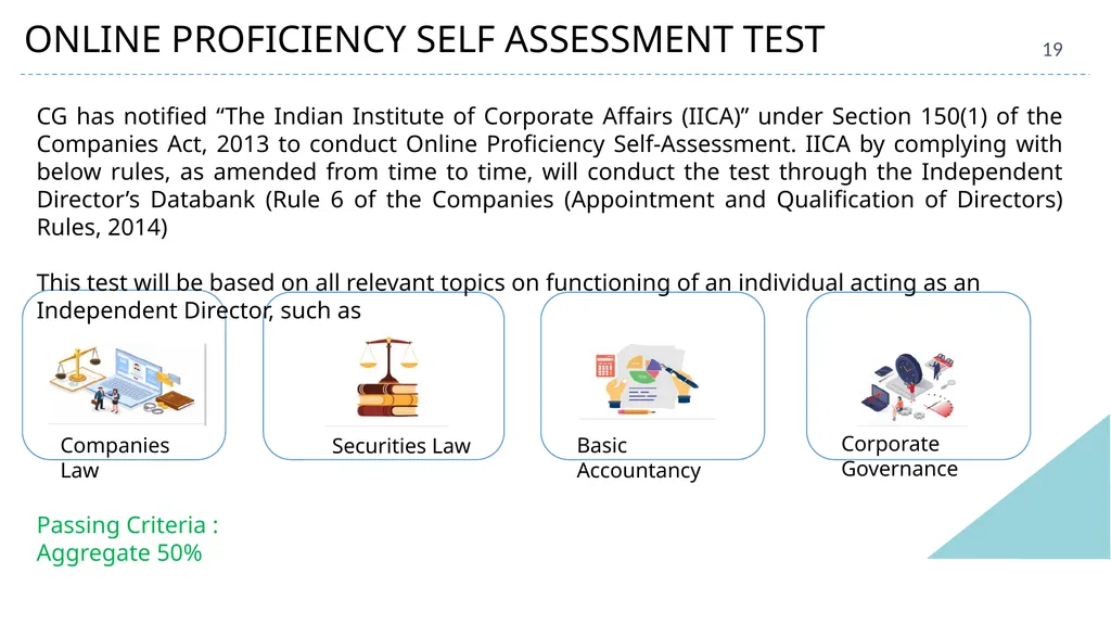 INDEPENDENT DIRECTORS 2 LEGAL FRAMEWORK Companies - slide 19 of 20