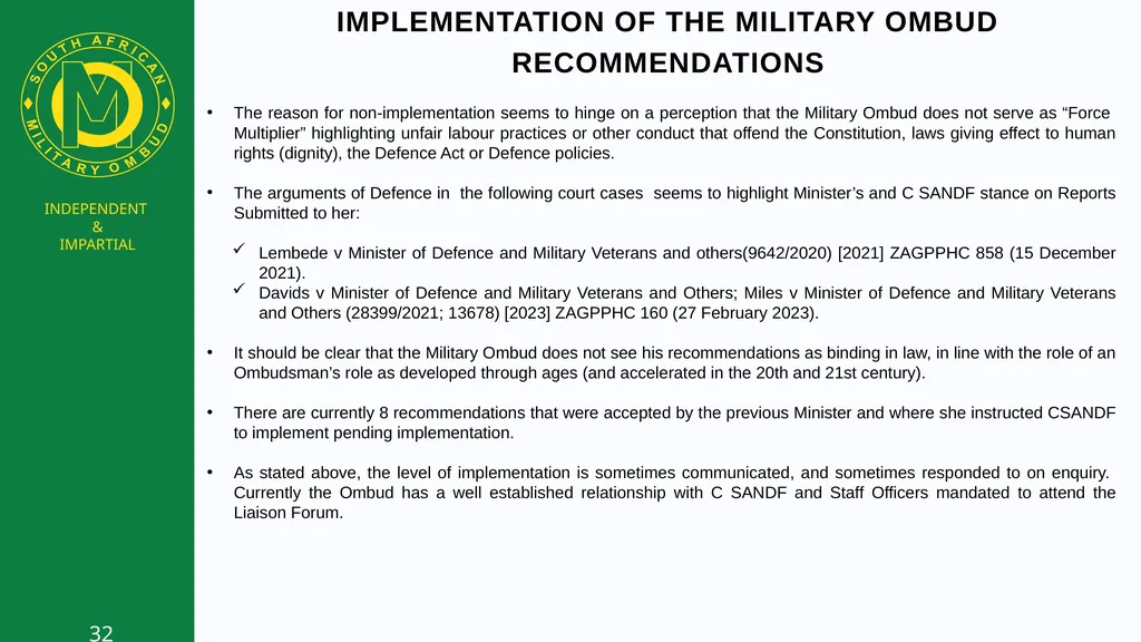Presenter: Advocate Damane-Mkosana Date: 04 MAY - slide 32 of 34