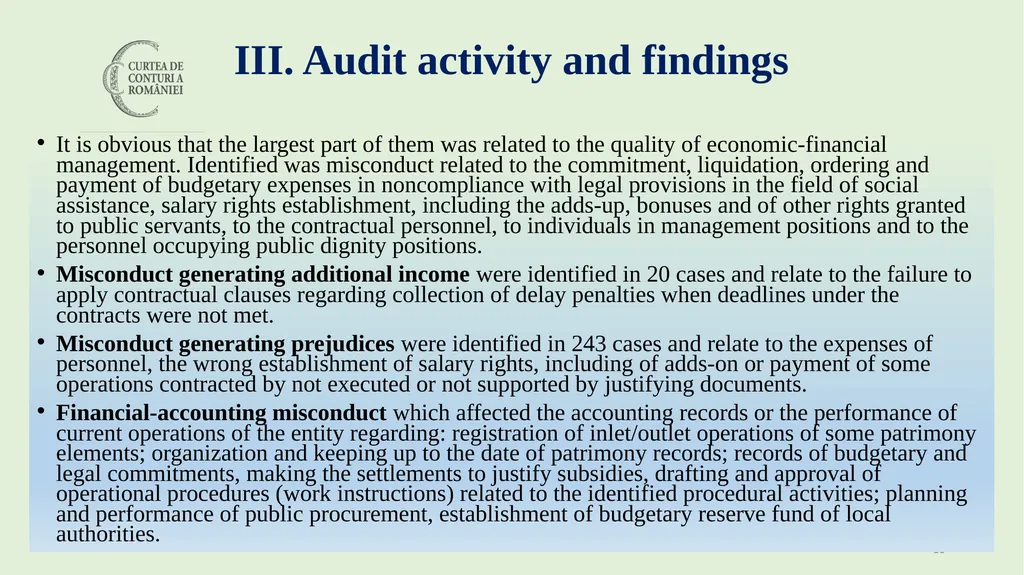 Audit of the management of public resources during - slide 13 of 30
