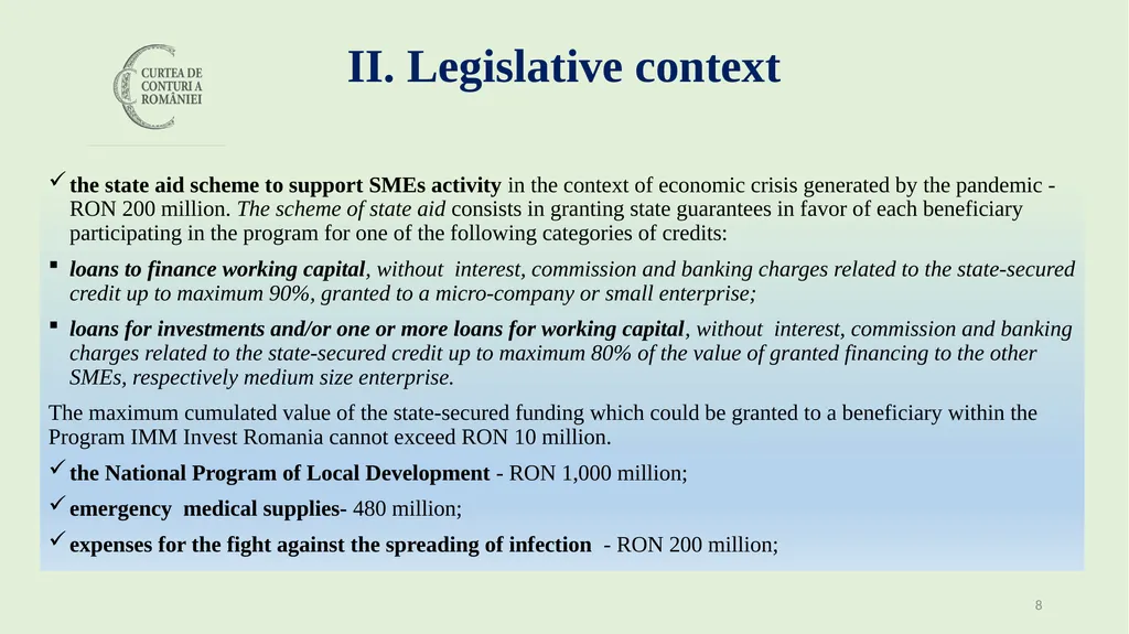 Audit of the management of public resources during - slide 8 of 30