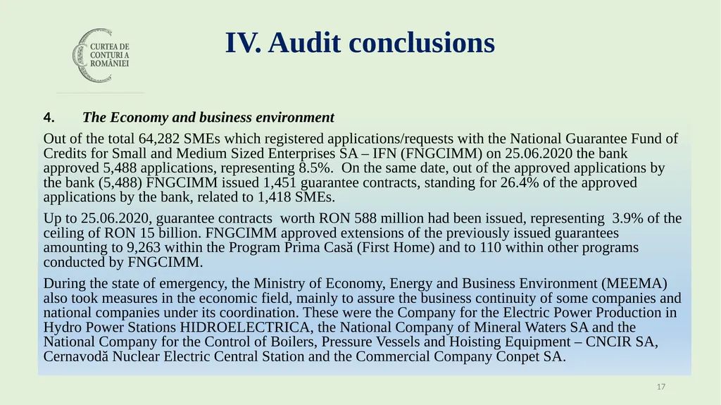 Audit of the management of public resources during - slide 17 of 30