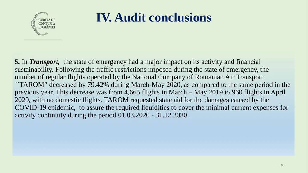Audit of the management of public resources during - slide 18 of 30
