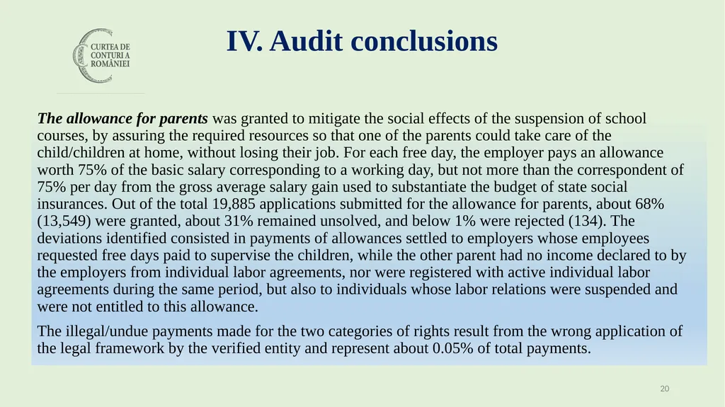 Audit of the management of public resources during - slide 20 of 30
