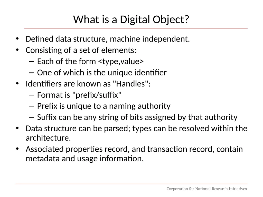 Digital Object Architecture: Building Information - slide 12 of 38