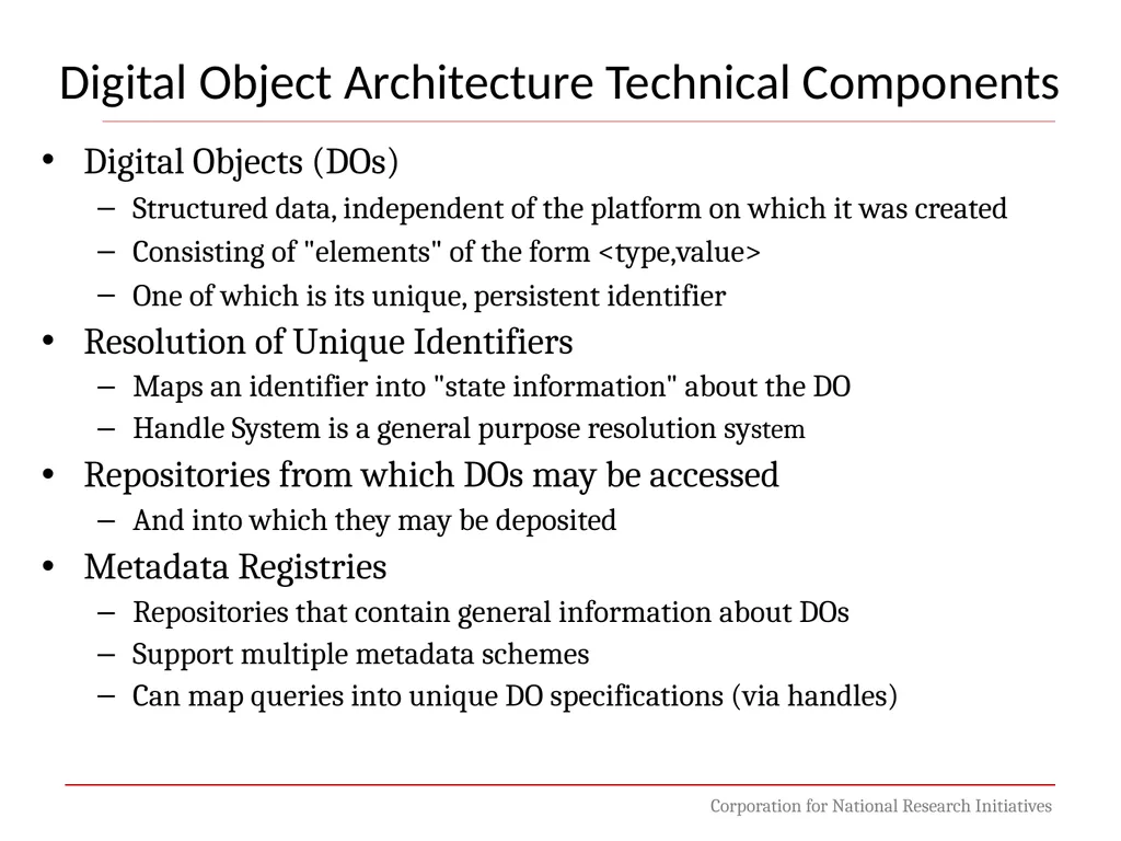 Digital Object Architecture: Building Information - slide 11 of 38