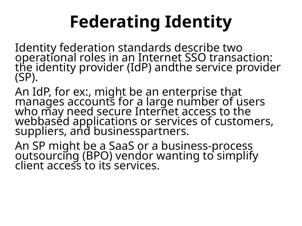 Federation, Presence, Identity and Privacy in the - slide 23 of 30