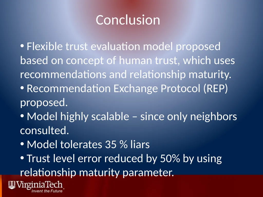 Trust Management in Mobile Ad Hoc Networks Using a - slide 48 of 49