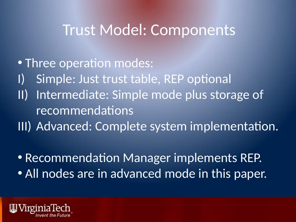 Trust Management in Mobile Ad Hoc Networks Using a - slide 14 of 49