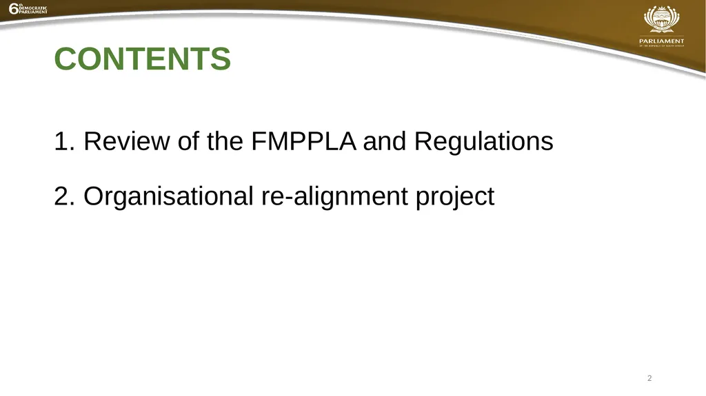 BRIEFING TO THE JOINT STANDING COMMITTEE ON - slide 2 of 27