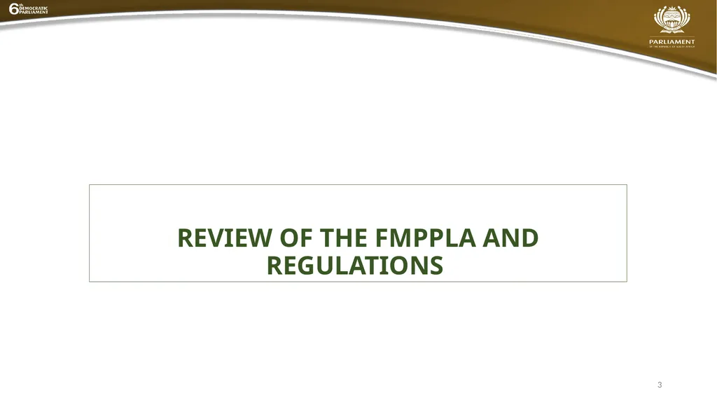 BRIEFING TO THE JOINT STANDING COMMITTEE ON - slide 3 of 27