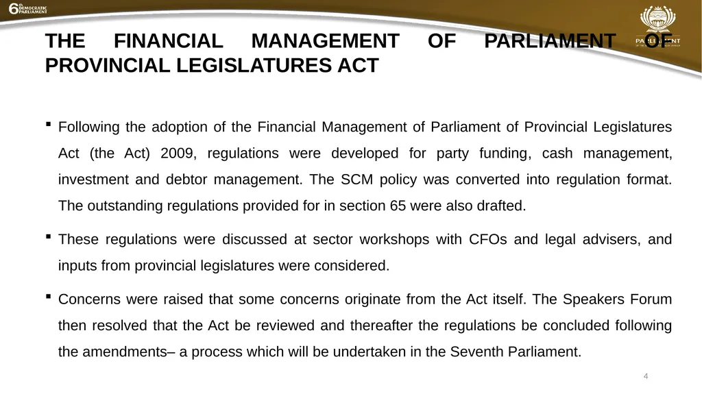 BRIEFING TO THE JOINT STANDING COMMITTEE ON - slide 4 of 27