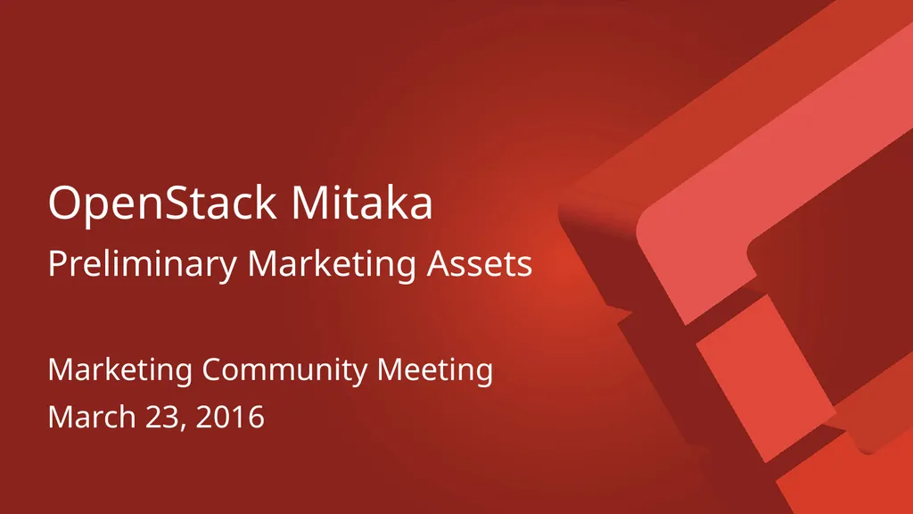 OpenStack Mitaka Preliminary Marketing Assets - slide 1 of 13