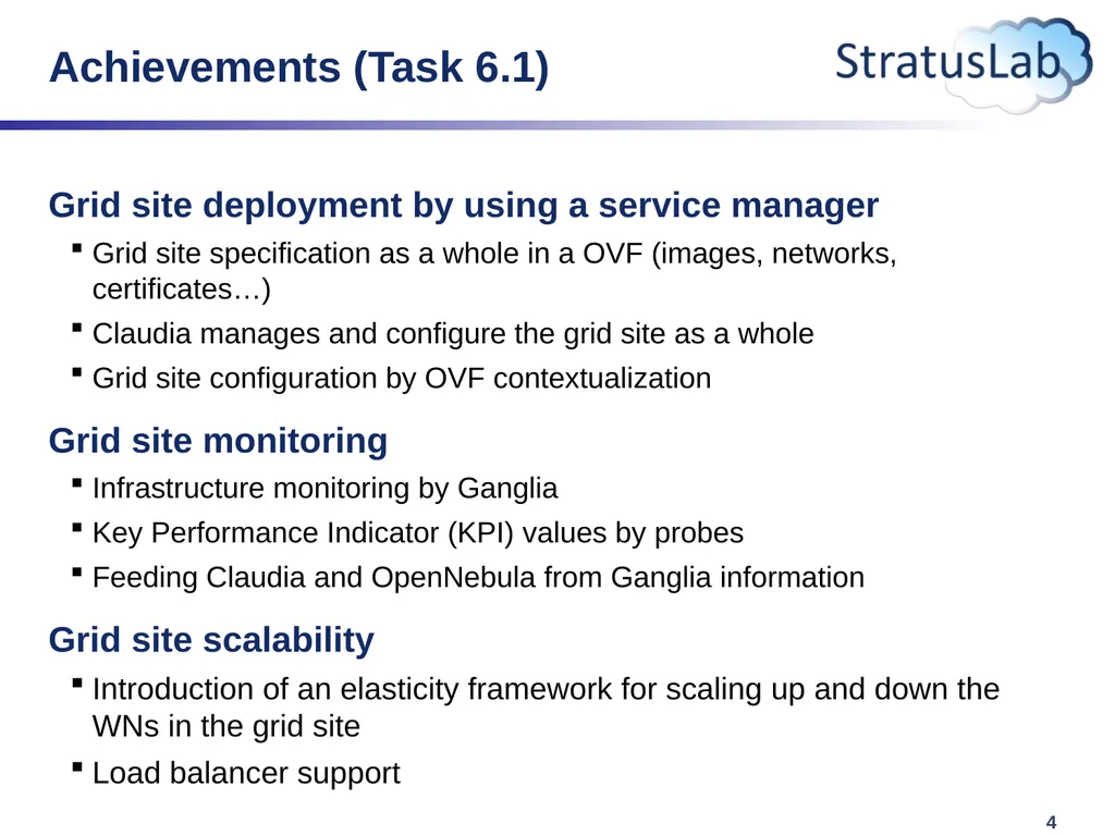 Work Package 6 Innovative Cloud-like Management of - slide 4 of 11