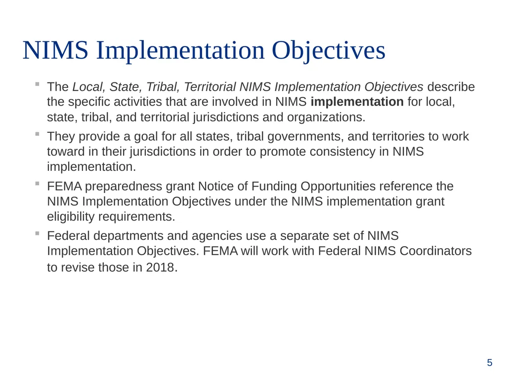 National Incident Management System (NIMS) - slide 5 of 14