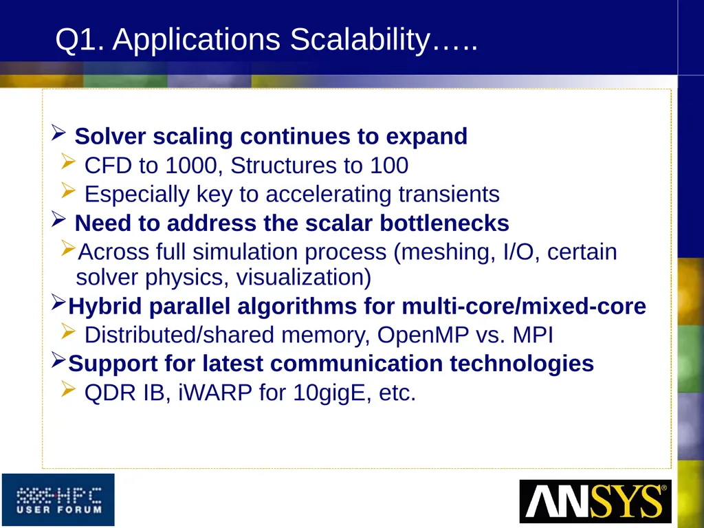HPC USER FORUM ISV PANEL April 2010 Dearborn, MI - slide 9 of 31