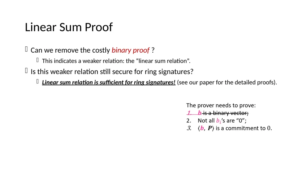 Lattice-based Zero-knowledge Proofs for Blockchain - slide 20 of 28